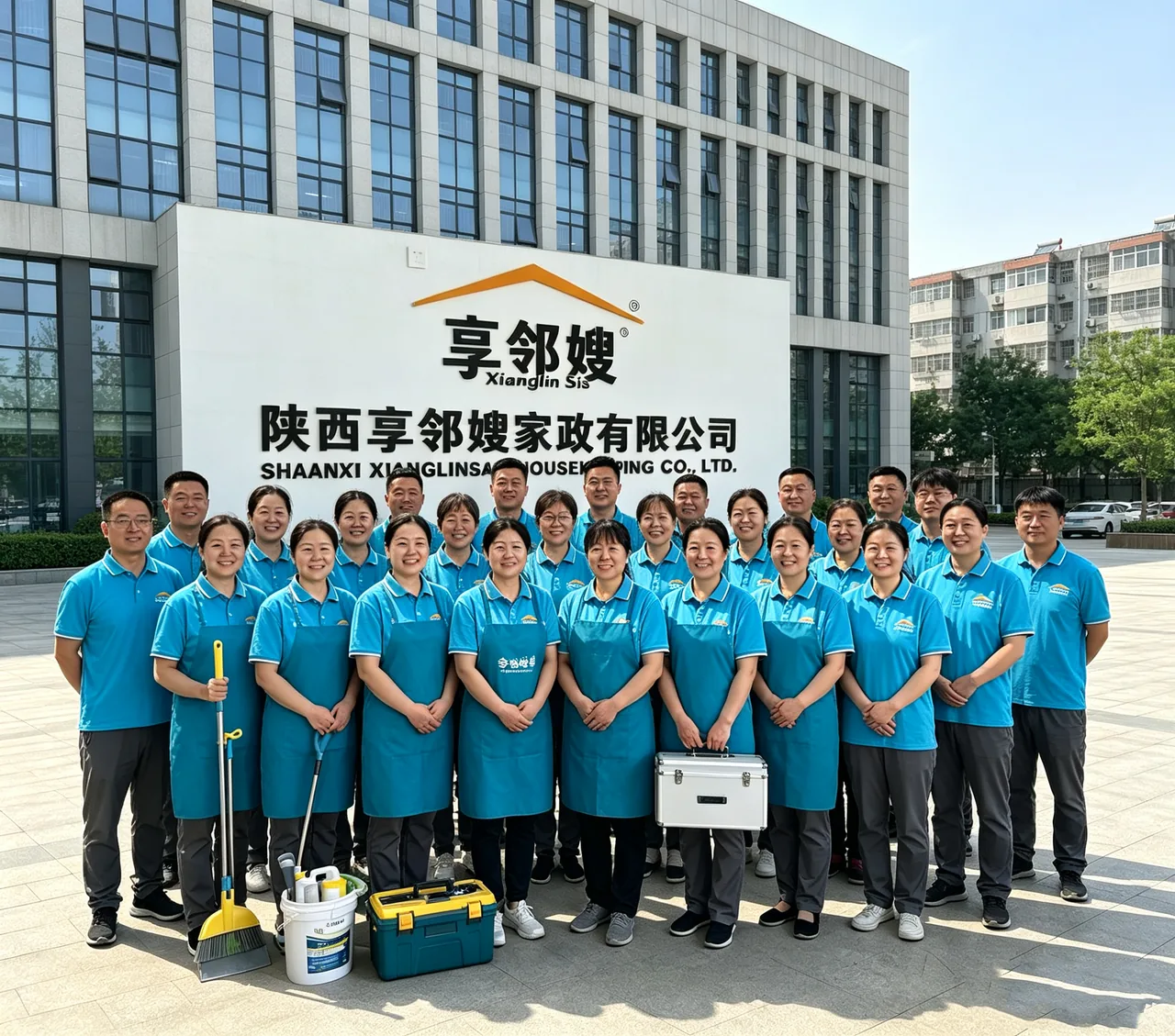 享邻嫂家政位于陕西蒲城的门店与培训基地